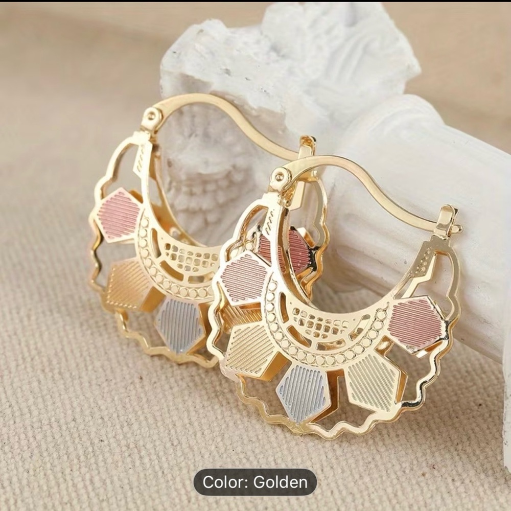 Chic Multicolor Gold Hoop Earrings